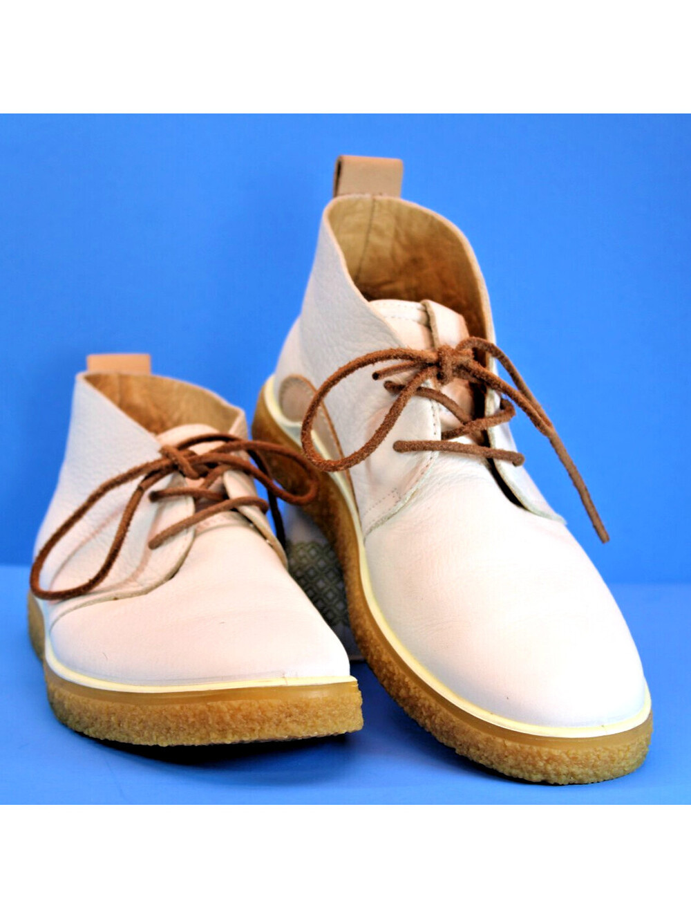 ECCO Danish Design Crepe Tray Bootie White Leather US Size 8 NC Comfort Style!